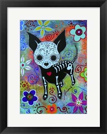 Framed Chihuahua Dog Black Face Al Print