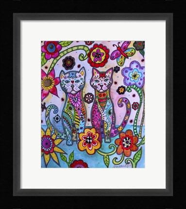 Framed Talavera Cats Print