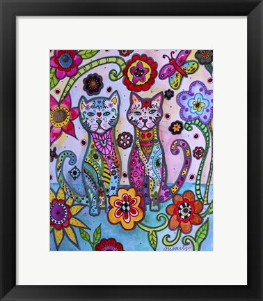 Framed Talavera Cats Print