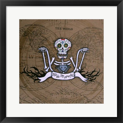 Framed Dia De Los Muertos Ape Hanger Print