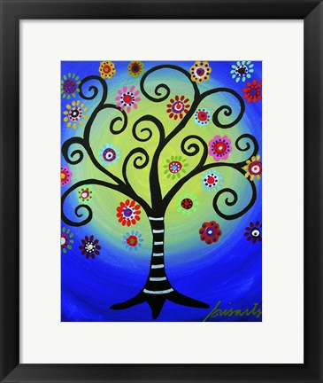 Framed Fullmoon Tree Of Life Print