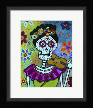 Framed Frida Playing Violin Print