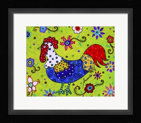 Framed Whimsical Rooster Print
