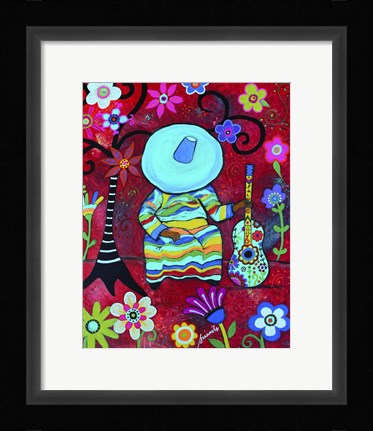 Framed Resting Mariachi Print