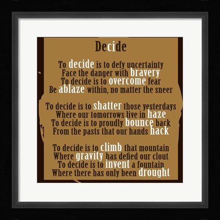 Framed Decision Print