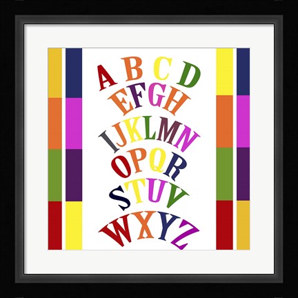 Framed Rainbow Alphabet 2 Print