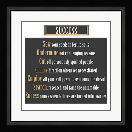 Framed Success Print