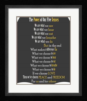 Framed Five Senses Print