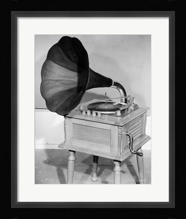 Framed 1950s Vintage Gramophone Converted To Furniture Print