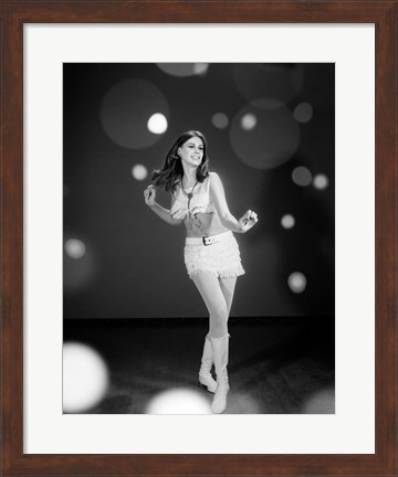 Framed 1960s Woman Dancing In White Print