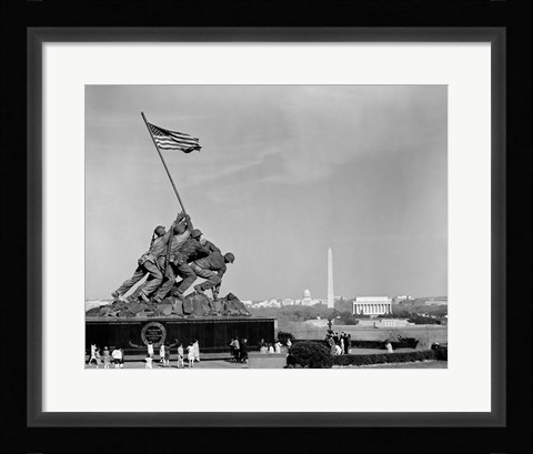 Framed 1960s Marine Corps Monument In Arlington Print