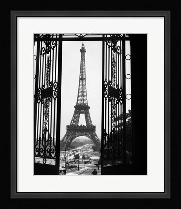 Framed 1920s Eiffel Tower Built 1889 Print