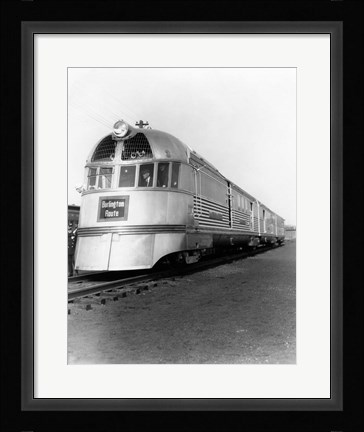 Framed 1930s Zephyr Train Engine Cars Print
