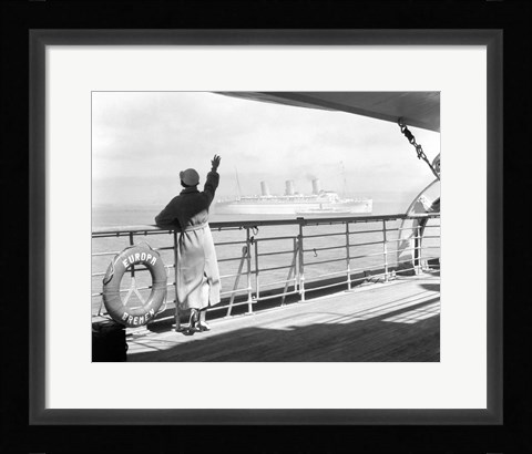 Framed 1930s Back Of Woman On Of Cruise Print