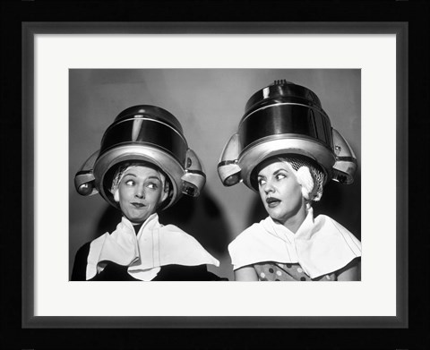 Framed 1950s Two Women Sitting Together Print