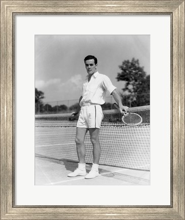 Framed 1930s Man Wearing Tennis Whites Print