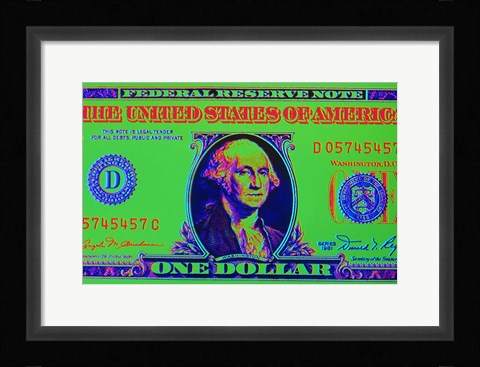 Framed Close-Up Detail American Dollar Bil Print