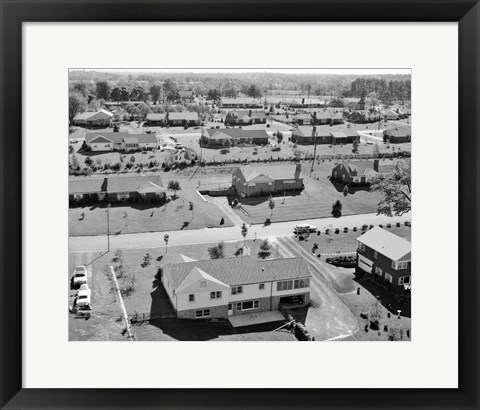 Framed 1950s 1960s Aerial View Of Suburban Housing Print