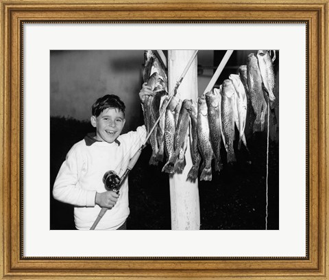 Framed 1950s Smiling Boy Print