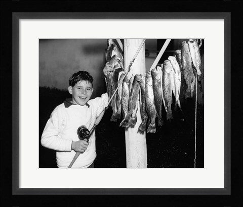 Framed 1950s Smiling Boy Print