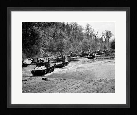 Framed 1940s World War Ii 12 Us Army Armored Tanks Print