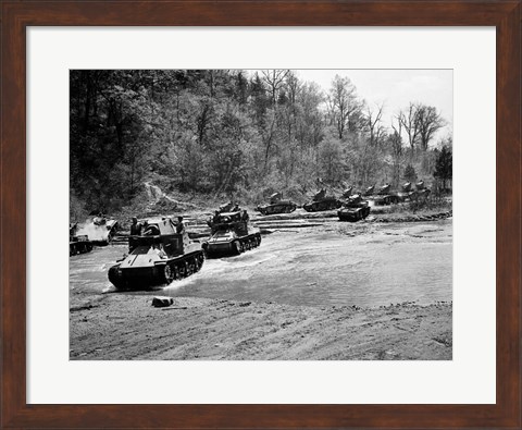 Framed 1940s World War Ii 12 Us Army Armored Tanks Print
