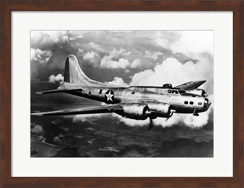 Framed 1940s World War Ii Airplane Boeing B-17E Bomber Print