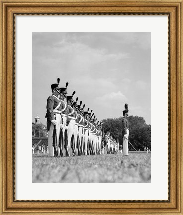 Framed 1940s A Row Of Uniformed Military College Cadets Print