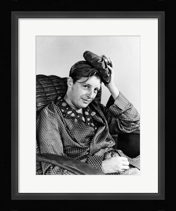 Framed 1940s Smiling Man With Hangover Print