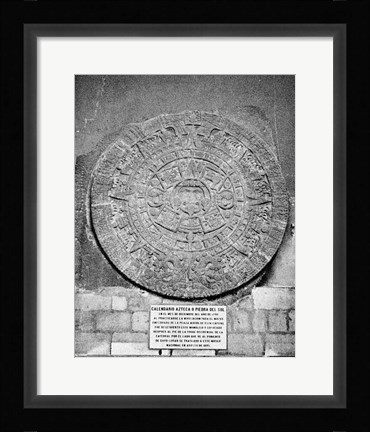 Framed Aztec Calendar Stone Of The Sun Print