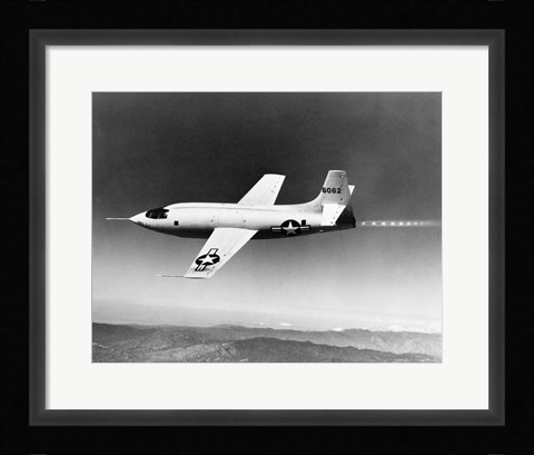 Framed 1940s 1950s Bell X-1 Us Air Force Supersonic Plane Print