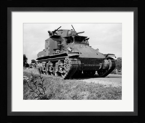 Framed 1940s World War Ii Era Us Army Tank Print