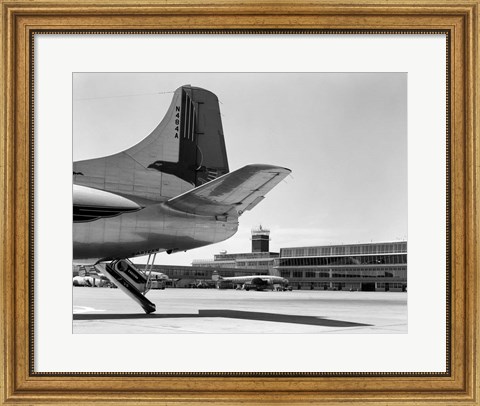 Framed 1950s Tail Of Commercial Airplane Print
