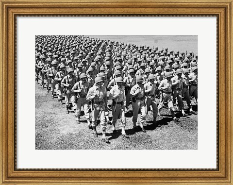 Framed 1940s Ranks And Files Rows Of World War Two Print