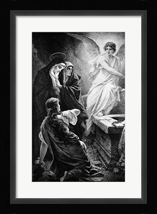 Framed He Is Risen By Plockhorst Angel Mary Print