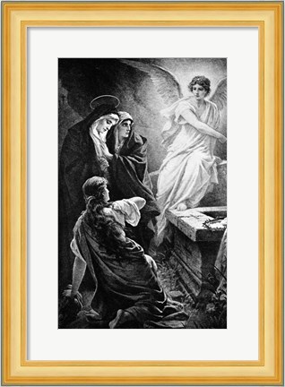Framed He Is Risen By Plockhorst Angel Mary Print