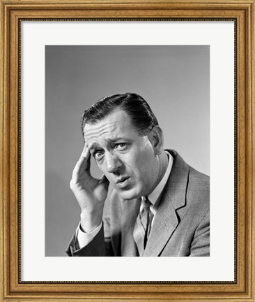 Framed 1960s Portrait Man In Suit And Tie Print