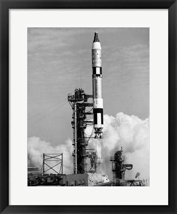 Framed 1960s US GIII Missile Taking Off From Launch Pad Print