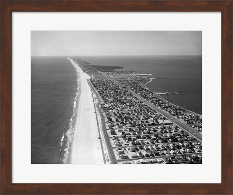 Framed 1970s 1980s Aerial Of Jersey Shore Print
