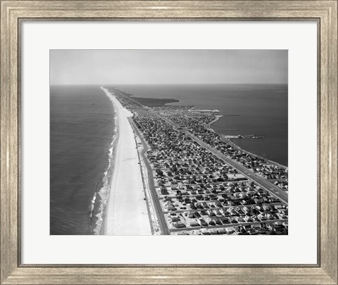 Framed 1970s 1980s Aerial Of Jersey Shore Print