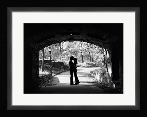 Framed 1960s Silhouette Of Young Couple Print