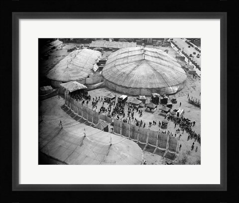 Framed 1930s Aerial View Of Circus Tents Print