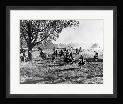 Framed Army Regiment Cavalry Coming To Rescue Print