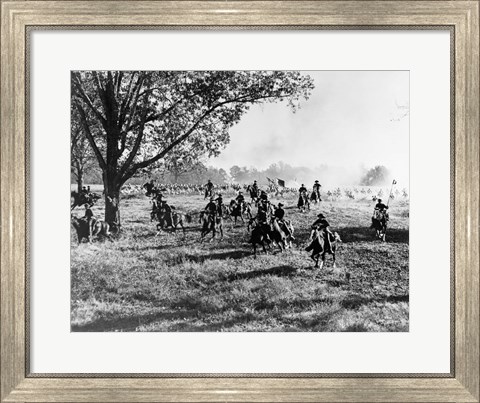 Framed Army Regiment Cavalry Coming To Rescue Print