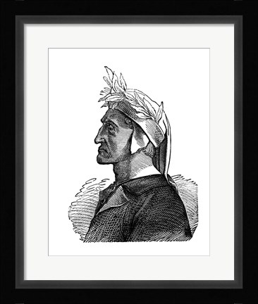 Framed 1300S Dante Alighieri Italian Poet Print