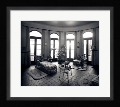 Framed 1920s Interior Upscale Solarium French Doors Windows Print