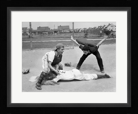 Framed 1950s Little League Umpire Print