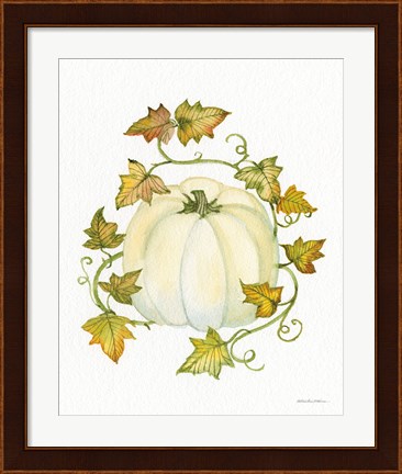 Framed Pumpkin and Vines III Print