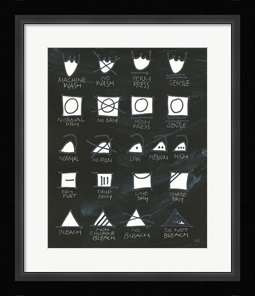 Framed Laundry Room Icons Print
