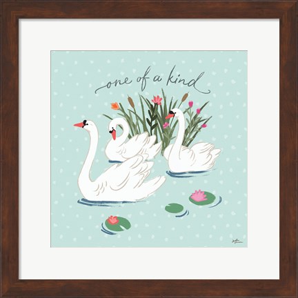 Framed Swan Lake V Mint Print